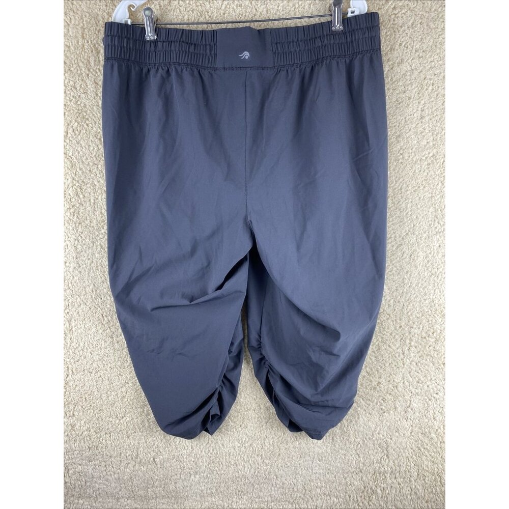 Ideology Womens Sz 38in Waist Gray Drawstring Waist Ruched Legs Capri Pants - Picture 7 of 9